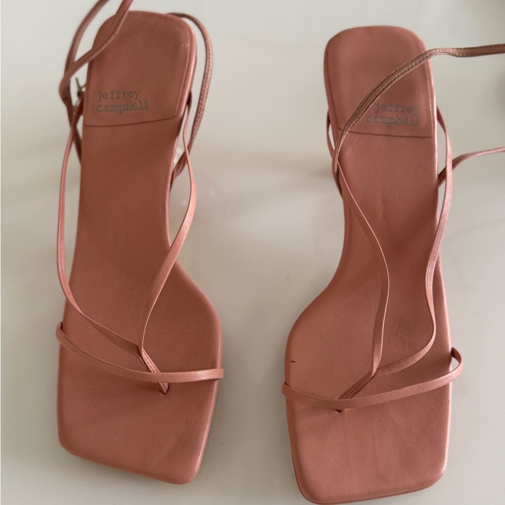 Jeffrey Campbell Dusty Pink Strappy Square-Toe Sandals